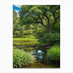 Trees And Lake 2 Canvas Print