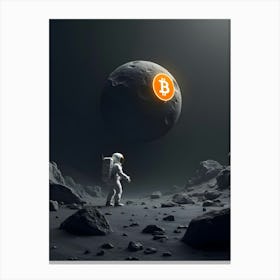 Bitcoin Astronaut On The Moon 1 Canvas Print