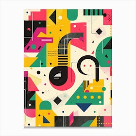 Playful And Colorful Geometric Shapes Arranged In A Fun And Whimsical Way Canvas Print