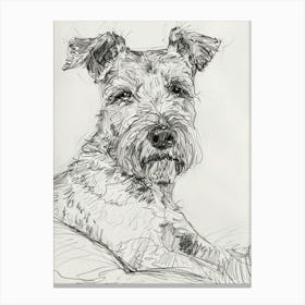 Fox Terrier Dog Line Sketch 1 Canvas Print