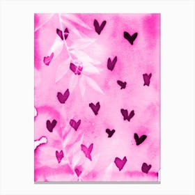 Pink Hearts Canvas Print