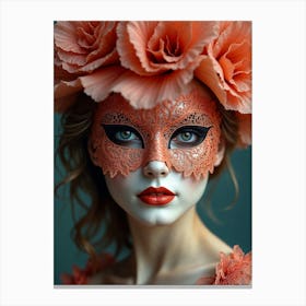 Beautiful Woman In A Mask Canvas Print