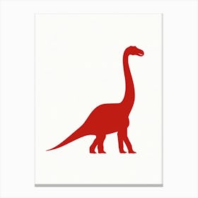 Red Brachiosaurus Dinosaur 1 Canvas Print