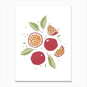 Passionfruit Fruit Colourful Food Kitchen Art Nursery Wall Canvas Print
