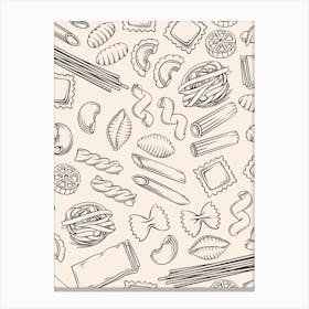 Seamless Pattern Of Italian Food Canvas Print