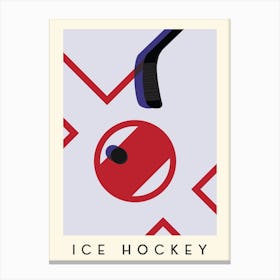 Ice Hockey Minimalist Illustration Canvas Print