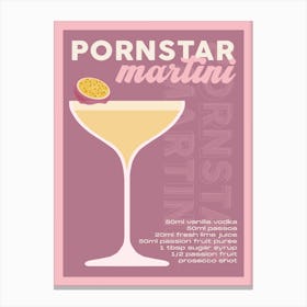 Burgundy Pornstar Martini Cocktail Canvas Print