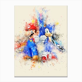 Sonic And Mario Canvas Print