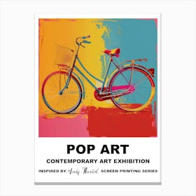 Retro Bicycle Pop Art 3 Canvas Print