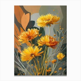 Yellow Chrysanthemums Canvas Print