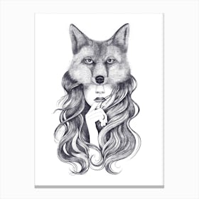 Fox Girl Canvas Print