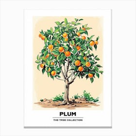 Plum Tree Storybook Illustration 1 Poster Canvas Print