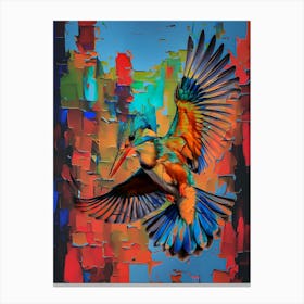 Kingfisher In Flight Abstract Canvas Print