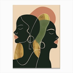 Portrait Of Two Black Women Canvas Print