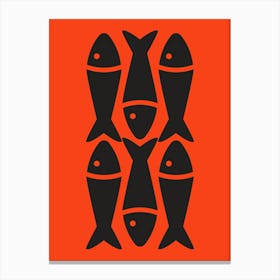 Fish In A Row.uk Canvas Print