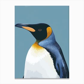 King Penguin Oamaru Blue Penguin Colony Minimalist Illustration 4 Canvas Print