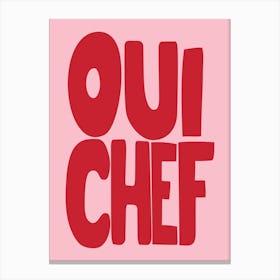 Yes Chef Pink Canvas Print