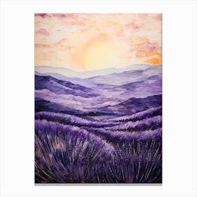 Lavender Fields At Sunset Canvas Print