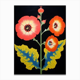 Hollyhock 2 Hilma Af Klint Inspired Flower Illustration Canvas Print