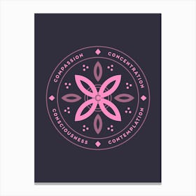 Meditation Flower Badge Letter C Canvas Print