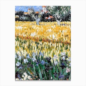 Irises In The Field Canvas Print