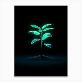 Neon Green Plant Canvas Print