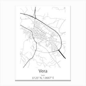 Vera,Spain Minimalist Map Toile