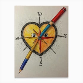 Heart Compass 20 Canvas Print