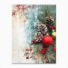 Intage Christmas Mixed Media 9 Canvas Print