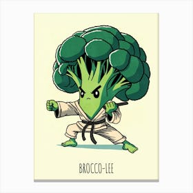 Brocco-lee Kung fu Broccoli Canvas Print