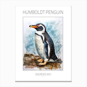 Humboldt Penguin Andrews Bay Watercolour Painting 2 Poster Canvas Print