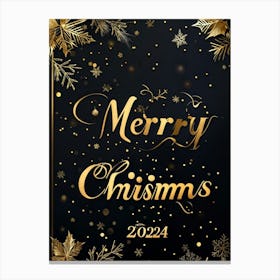 A Sophisticated Calligraphic Rendering Of A Merry Christmas 2024 Greeting The Elegant Letters Of (2) Canvas Print