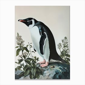 Adlie Penguin Zavodovski Island Vintage Botanical Painting 4 Canvas Print