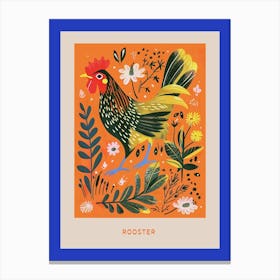 Spring Birds Poster Rooster 3 Canvas Print