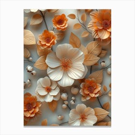 3d Paper Flowers Canvas Print