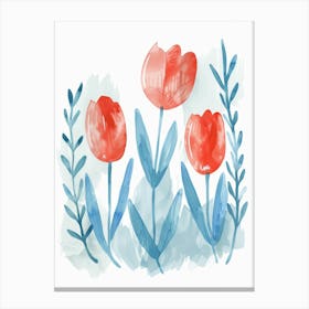 Watercolor Tulips 5 Canvas Print