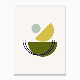 Midcentury Modern Shapes Abstract Poster 3 Canvas Print
