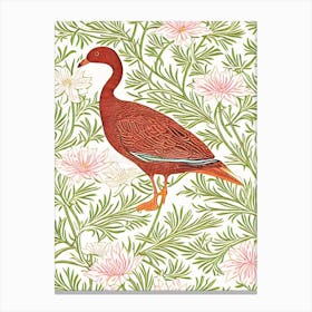 Coot William Morris Style Bird Canvas Print