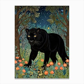 William Morris Black Panther In The Forest Canvas Print