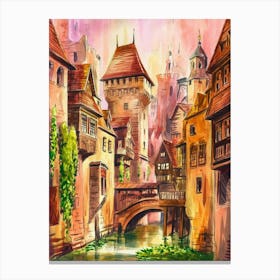 Watercolor Of A City 1 Canvas Print