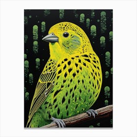 Ohara Koson Inspired Bird Painting Yellowhammer 2 Canvas Print
