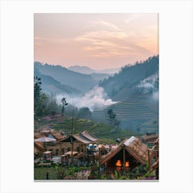 Sunrise Over Rice Terraces 2 Canvas Print