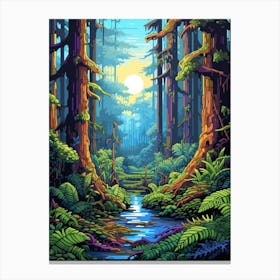 Hoh Rainforest Pixel Art 1 Canvas Print