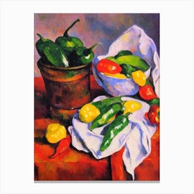 Poblano Pepper 2 Cezanne Style vegetable Canvas Print