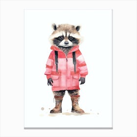 Raccoon Wearing Boots 3 Canvas Print