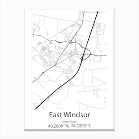 East Windsor,United States Minimalist Map Canvas Print