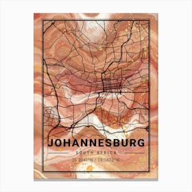 Johannesburg Map Canvas Print