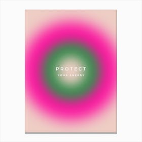 Protect Your Energy Gradient Aura Canvas Print