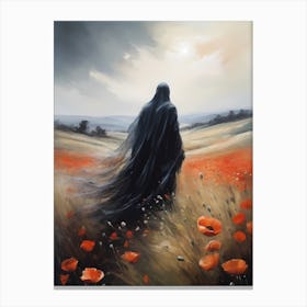 Ghost In The Poppy Fields Painting (7) Canvas Print