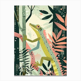 Anoles Lizard Abstract Modern Illustration 2 Canvas Print